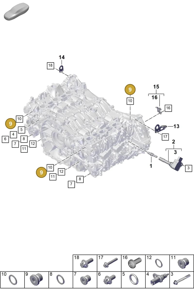 PAF008319 — Porsche 911 (2024-2025) diagram p63103070, position 9