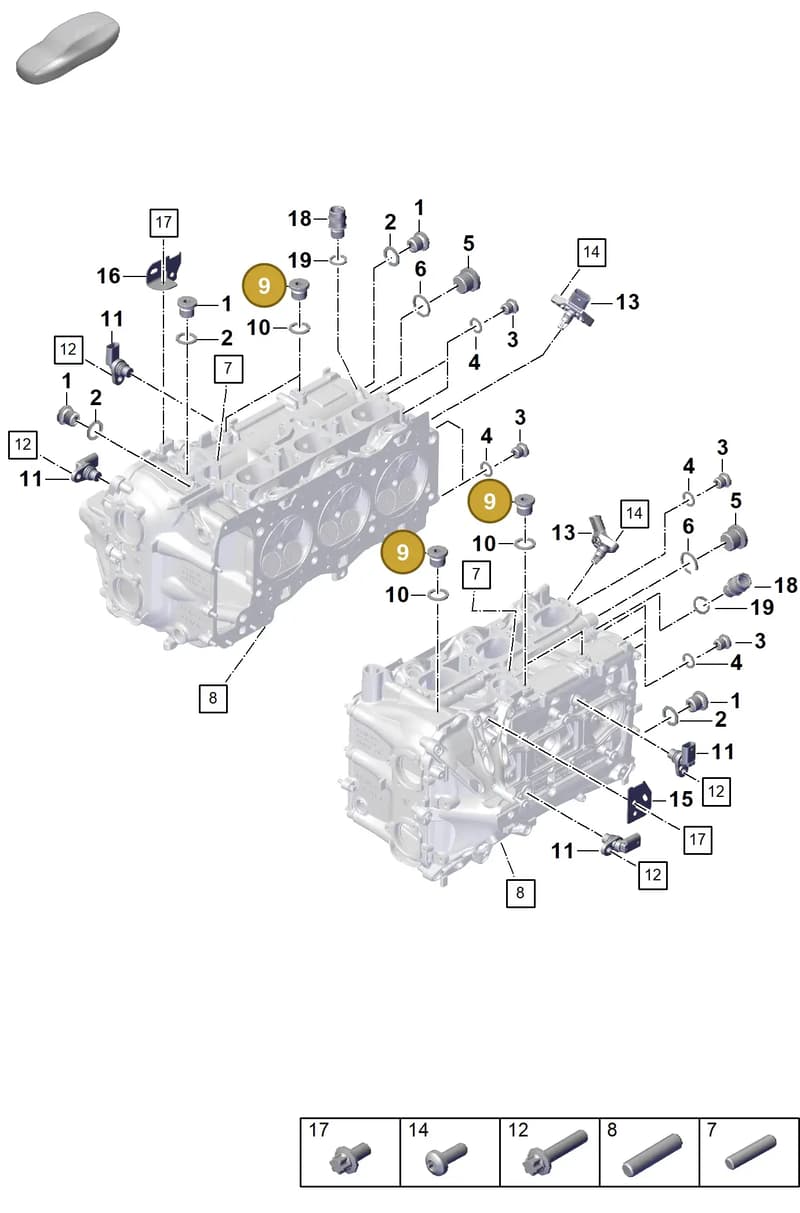PAF008320 — Porsche 911 (2021-2022) diagram p59103020, position 9