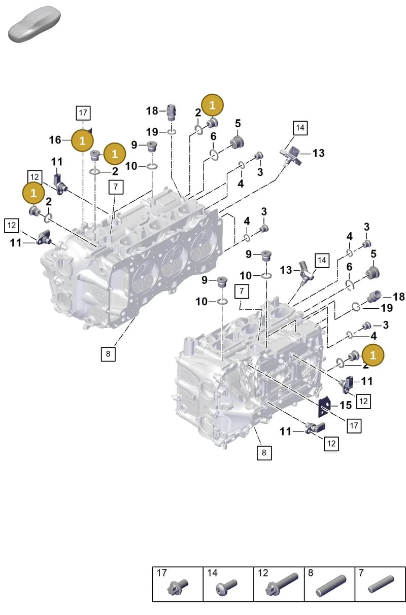 PAF008321 — Porsche 911 (2021-2022) diagram p59103020, position 1