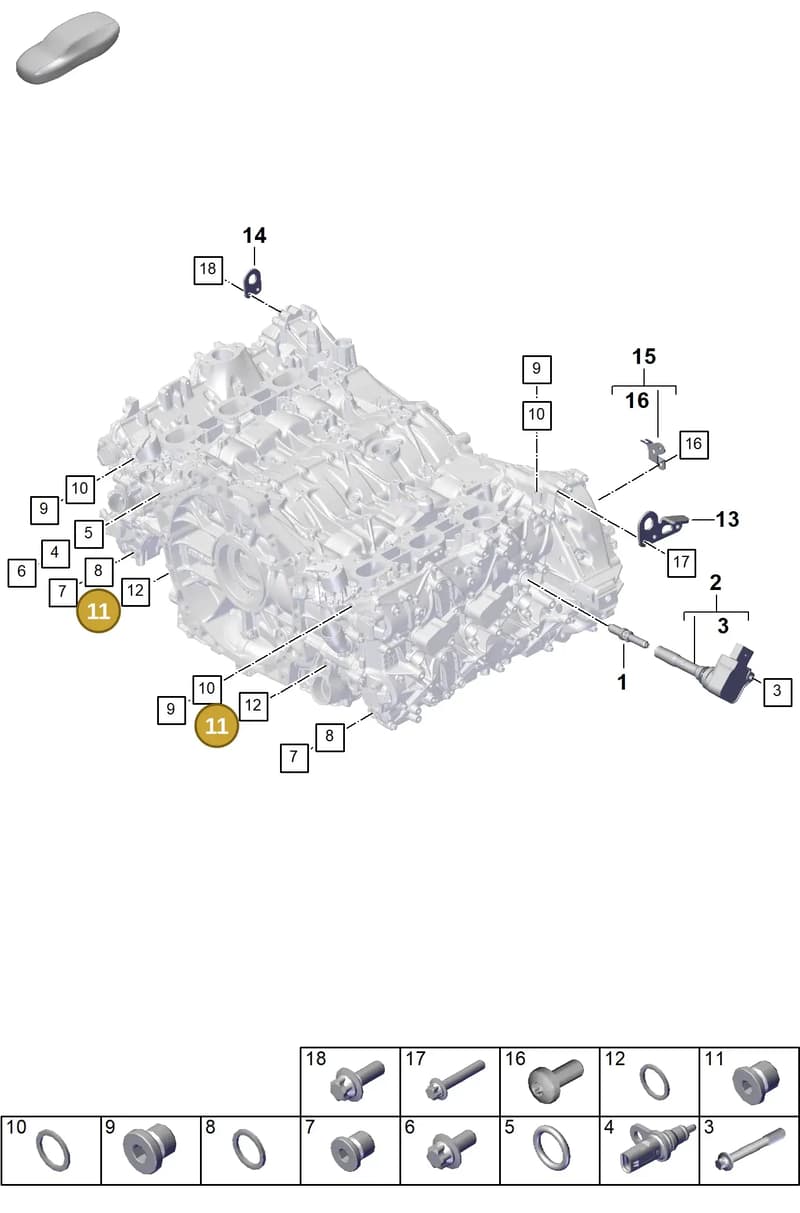 PAF008321 — Porsche 911 (2024-2025) diagram p63103070, position 11