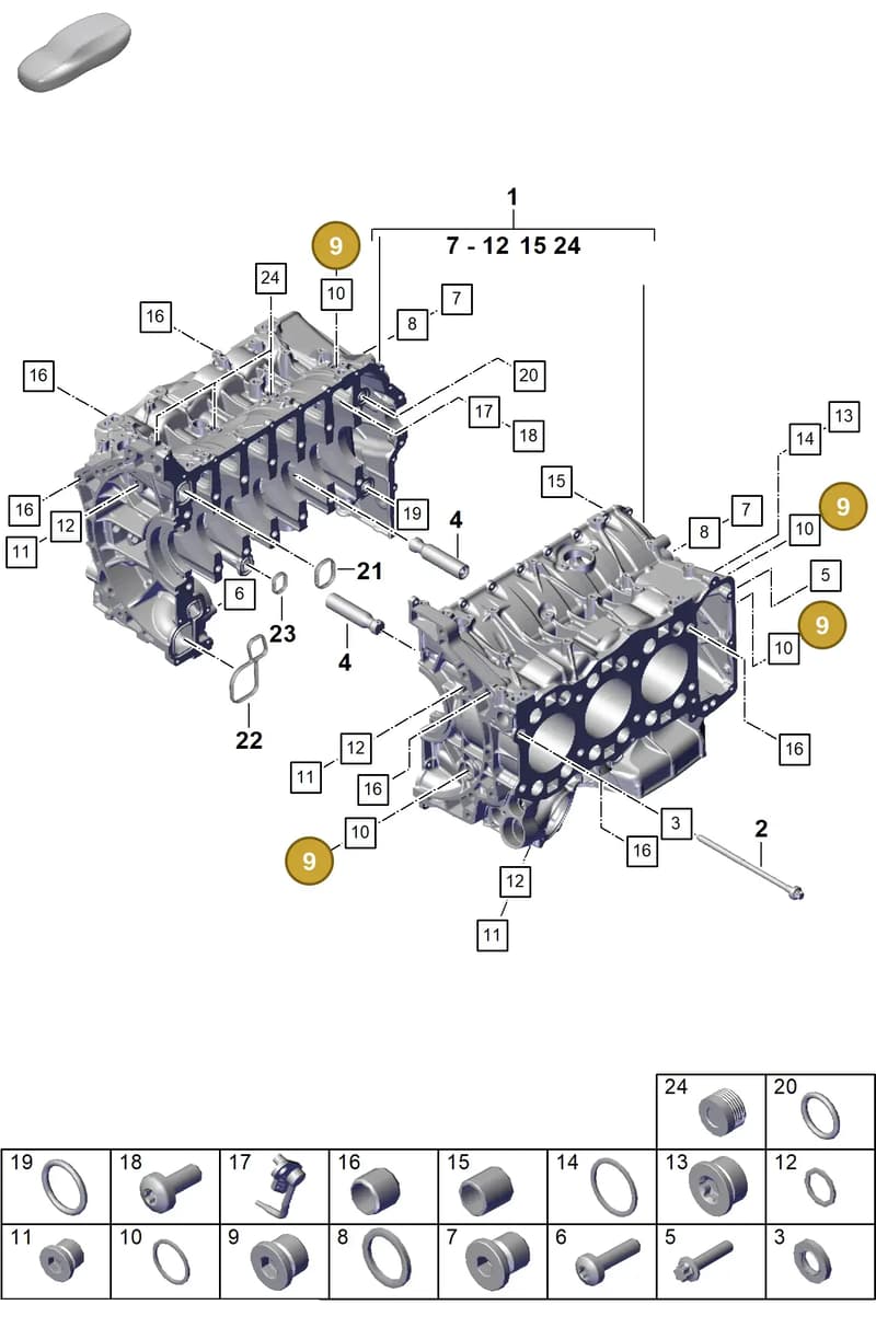 PAF008323A — Porsche 911 (2024-2025) diagram p63101150, position 9