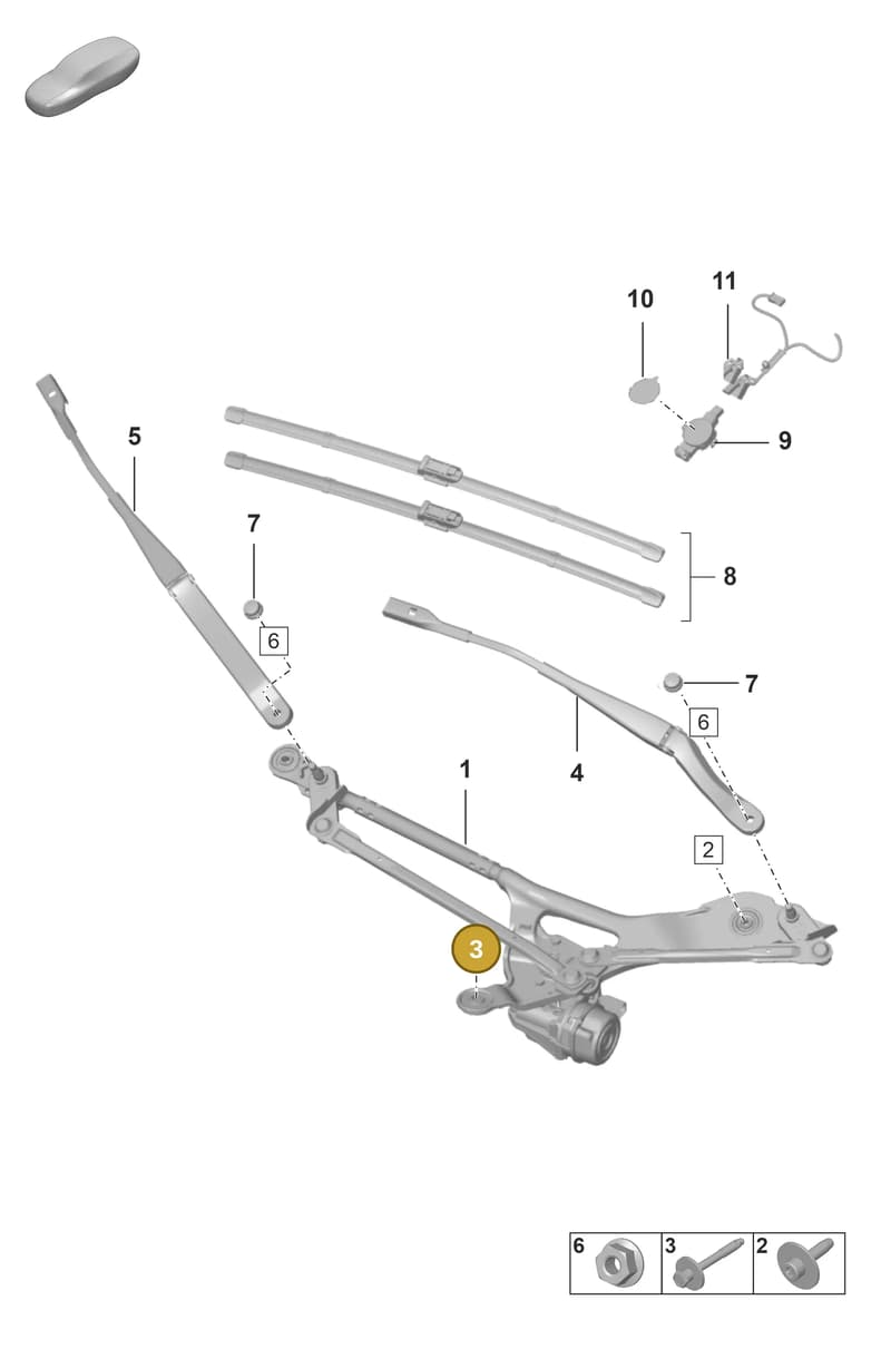PAF008333 — Porsche 911 (2021-2022) diagram p59904000, position 3