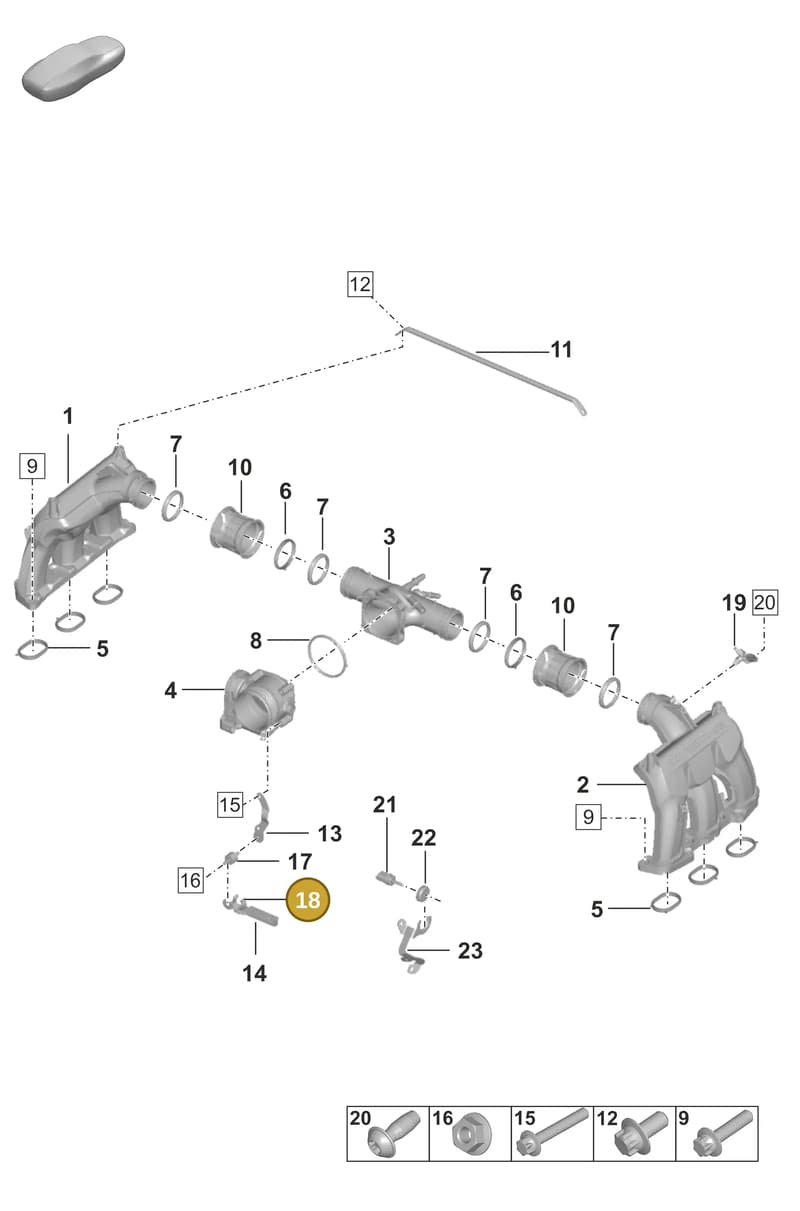 PAF008344 — Porsche 911 (2018-2024) diagram p53107100, position 18