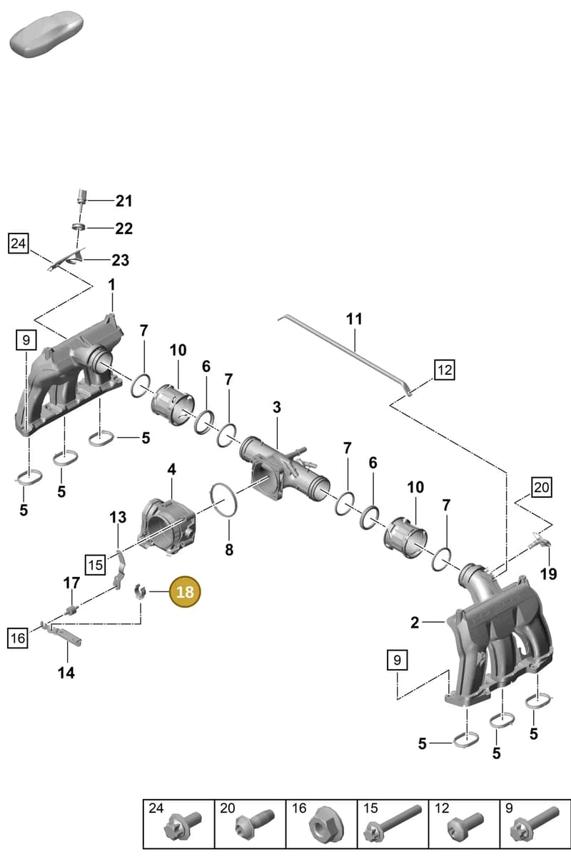 PAF008344 — Porsche 911 (2020-2022) diagram p57107100, position 18