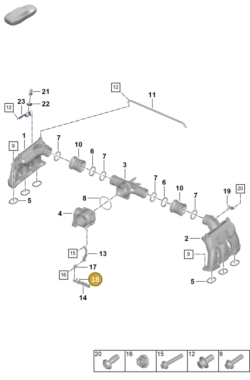 PAF008344 — Porsche 911 (2024-2025) diagram p63107100, position 18