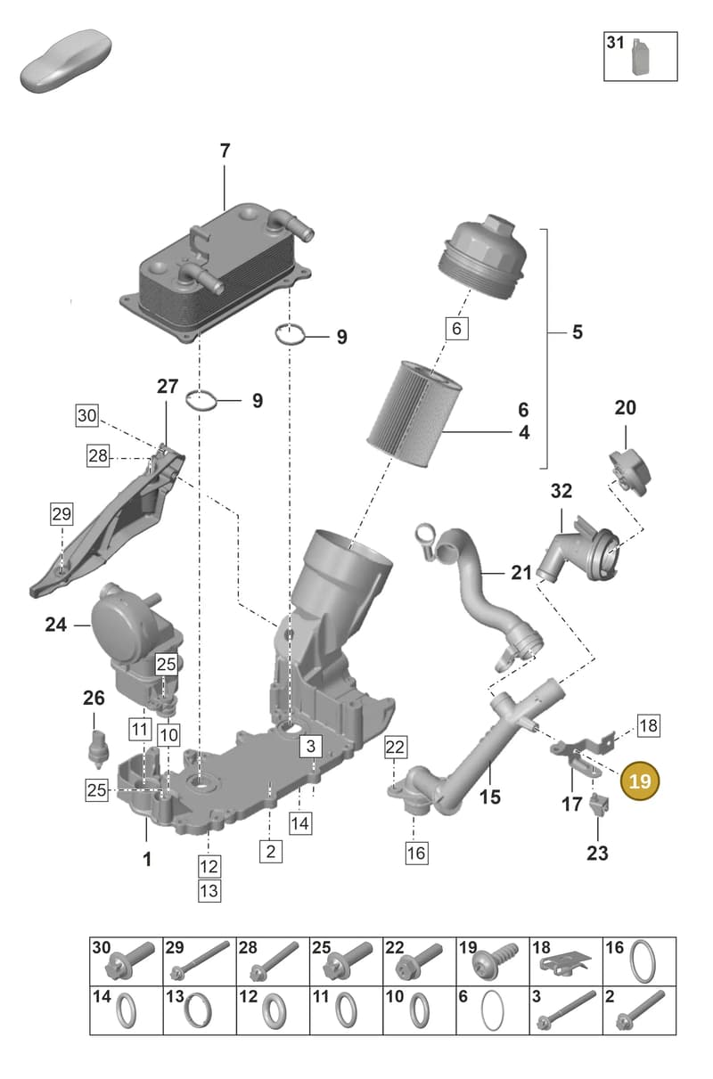 PAF00835800 — Porsche 911 (2018-2024) diagram p53104100, position 19