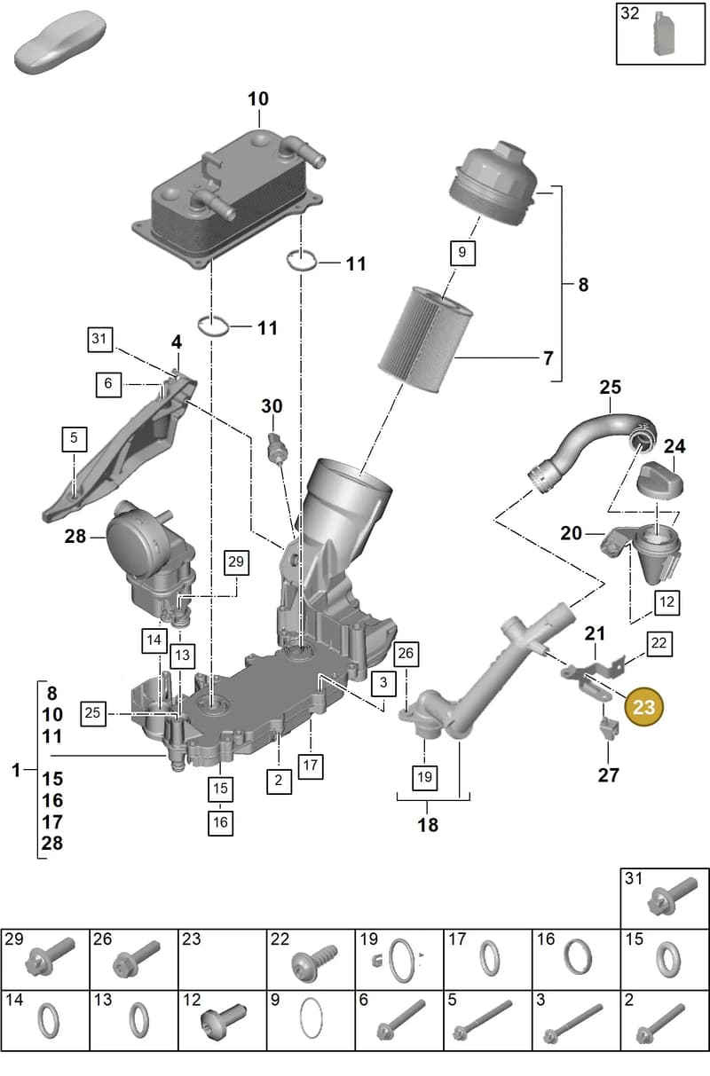 PAF00835800 — Porsche 911 (2024-2025) diagram p63104100, position 23