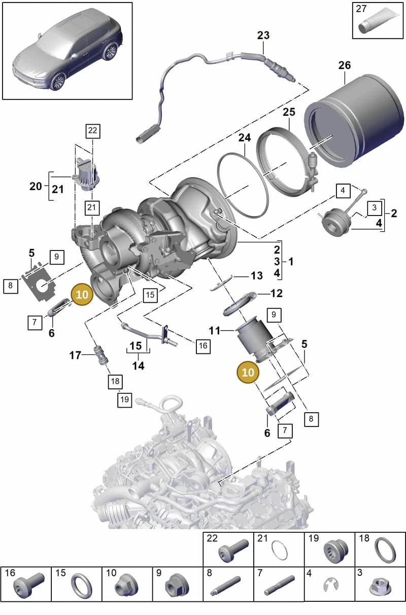 PAF008385 — Porsche Cayenne (2017-2023) diagram p51202010, position 10