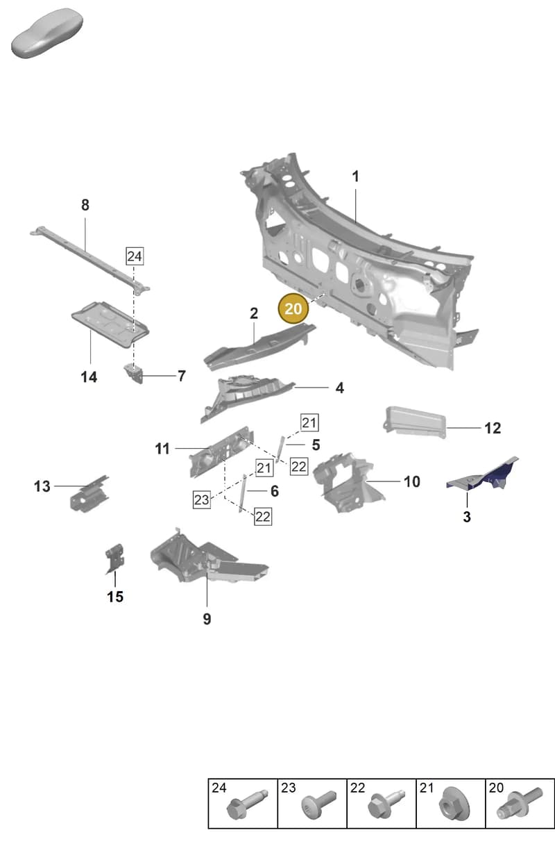 PAF008419 — Porsche 911 (2021-2022) diagram p59801120, position 20