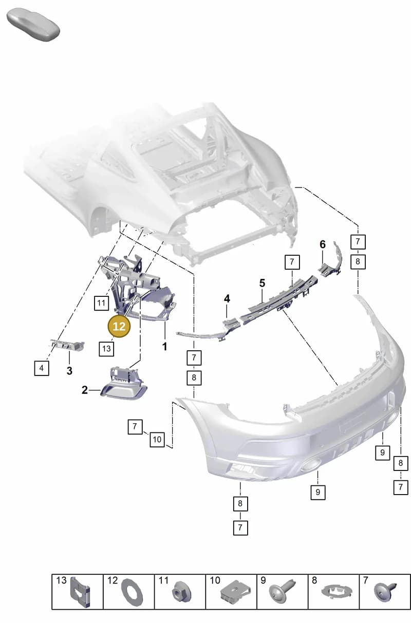 PAF008434 — Porsche 911 (2018-2024) diagram p53802730, position 12