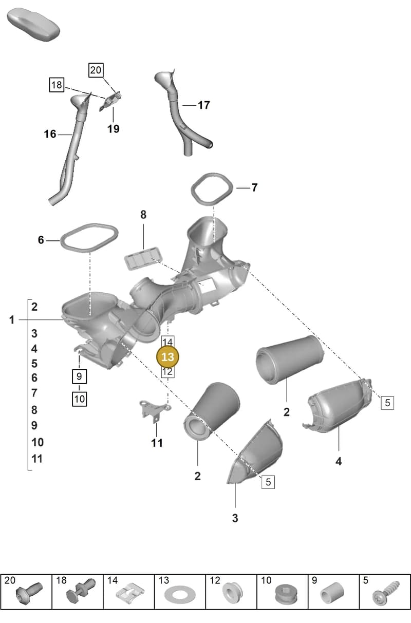 PAF008434 — Porsche 911 (2021-2022) diagram p59106000, position 13
