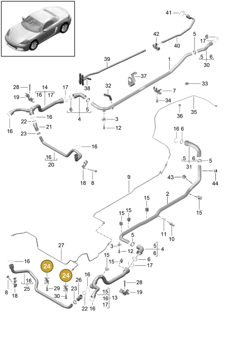 PAF008438 — Porsche Boxster (2016-2019) diagram p48105010, position 24