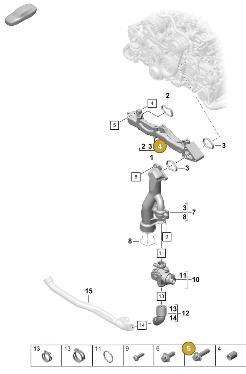 PAF008459 — Porsche Boxster Spyder (2019-2020) diagram p55105050, position 4+5