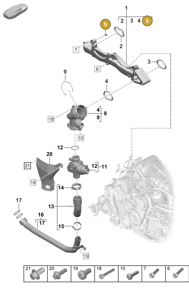 PAF008459 — Porsche 911 (2020-2022) diagram p57105050, position 5