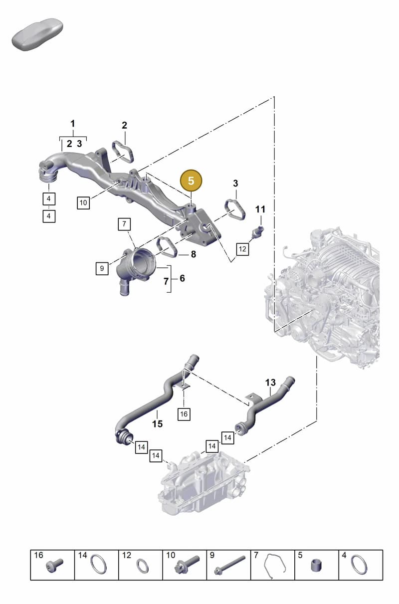 PAF008459 — Porsche 911 (2021-2022) diagram p59105050, position 5
