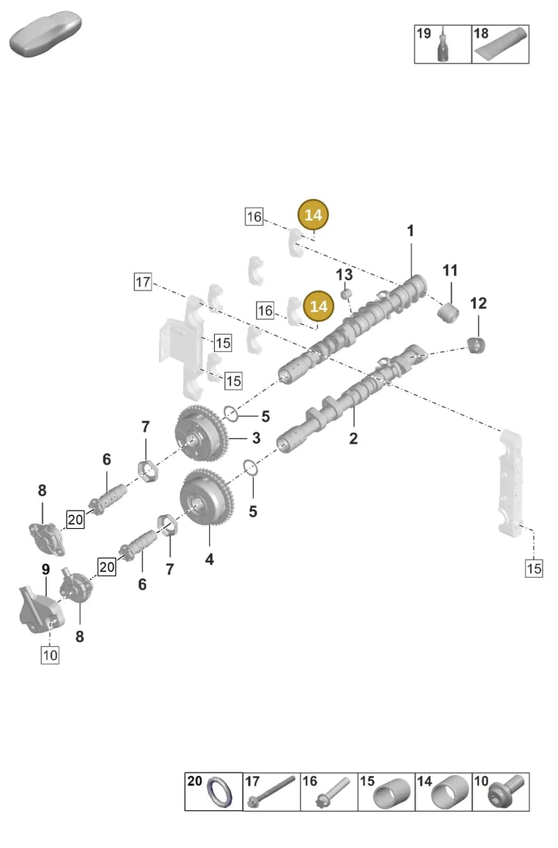 PAF008462 — Porsche 911 (2020-2022) diagram p53103100, position 14