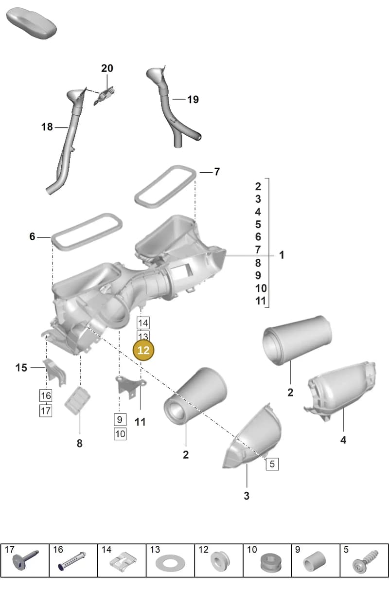 PAF008475 — Porsche 911 (2021-2022) diagram p59106010, position 12