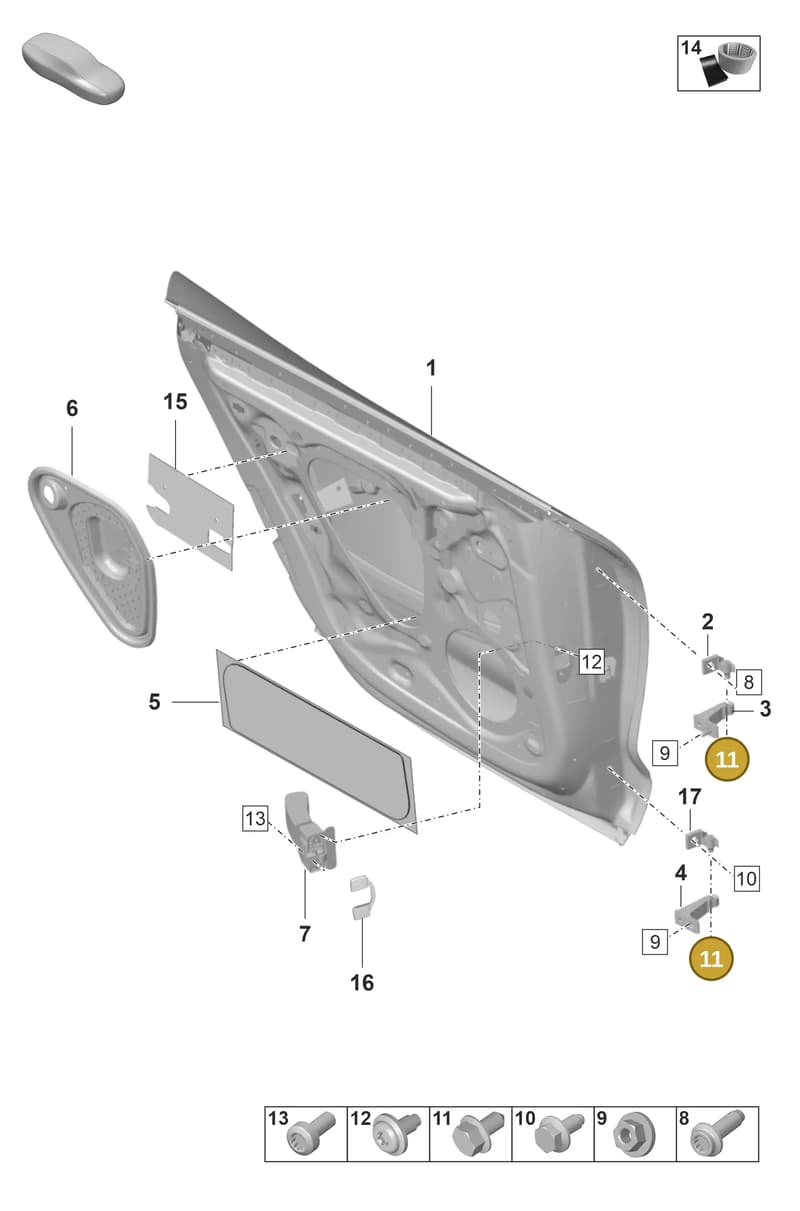 PAF008485 — Porsche Taycan Sport Turismo (2019-2024) diagram p56804200, position 11