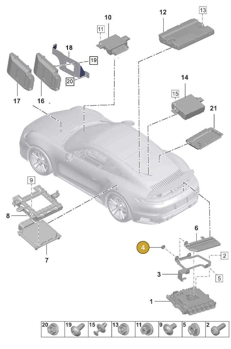 PAF008497 — Porsche 911 (2020-2022) diagram p57901030, position 4