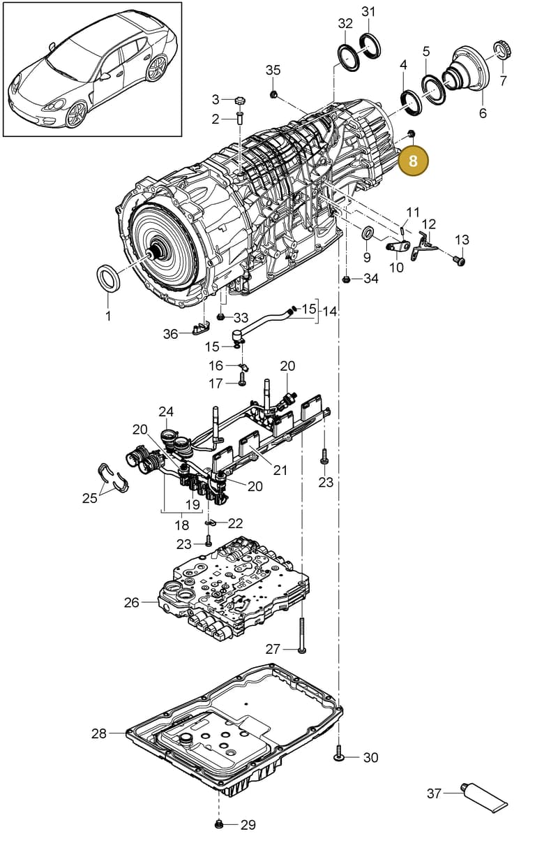 PAF008528 — Porsche Panamera (2009-2016) diagram p35320010, position 8