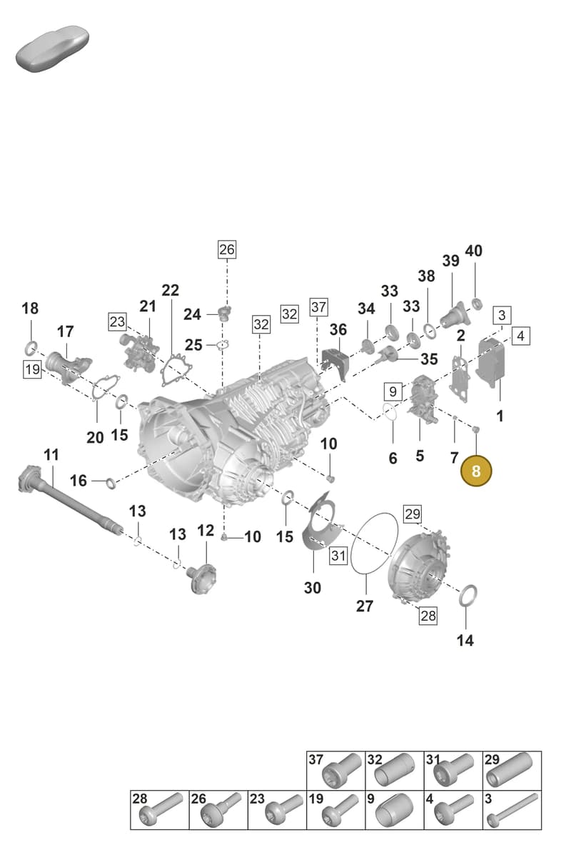 PAF008528 — Porsche 911 (2018-2024) diagram p53301100, position 8