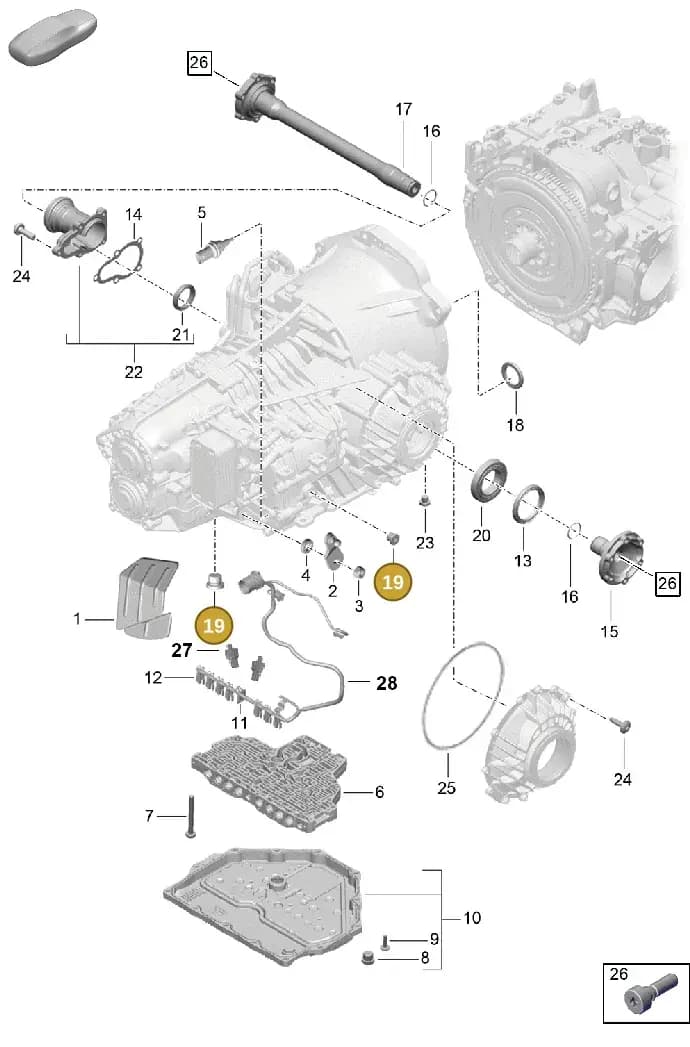 PAF008528 — Porsche Boxster Spyder (2019-2020) diagram p54320050, position 19