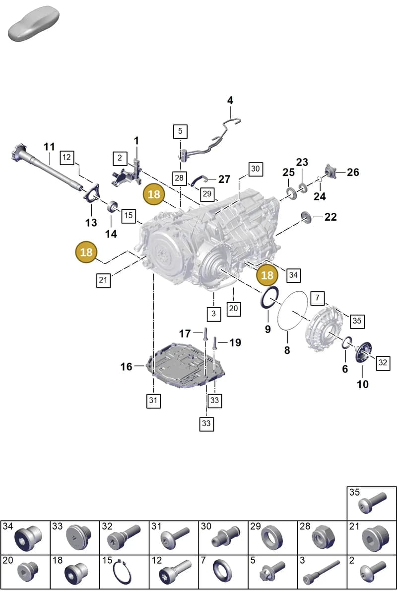 PAF008528 — Porsche 911 (2024-2025) diagram p63302150, position 18
