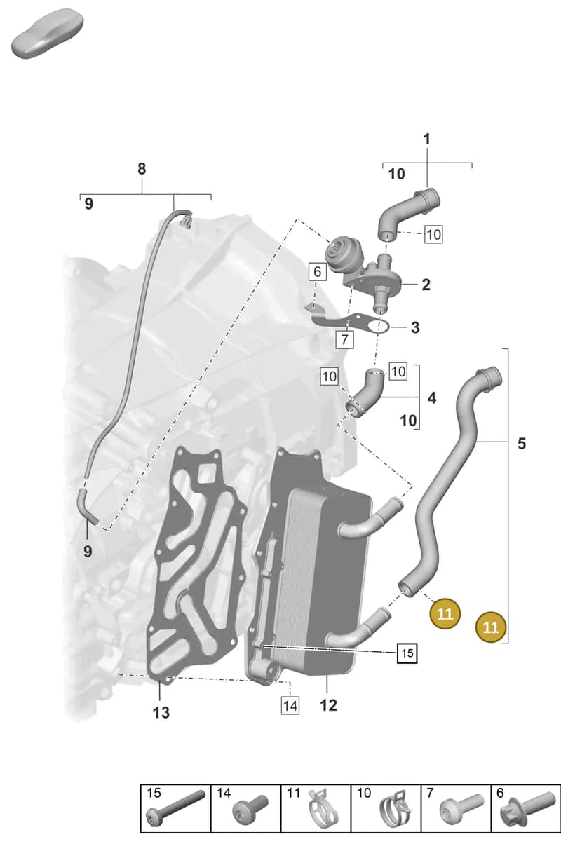 PAF008538 — Porsche 911 (2020-2022) diagram p57302110, position 11