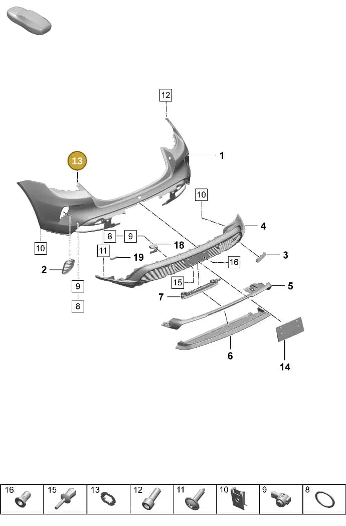 PAF008543 — Porsche Taycan Sport Turismo (2023-2025) diagram p64802510, position 13