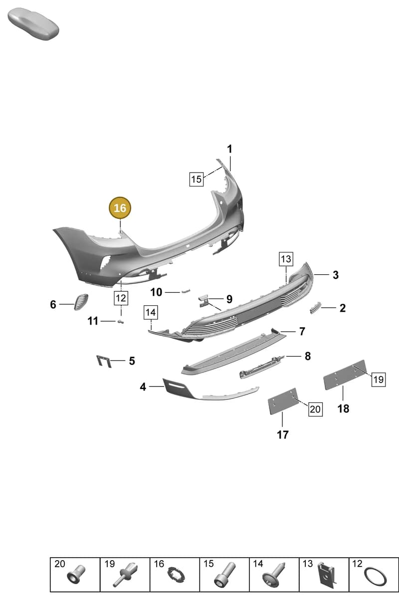 PAF008543 — Porsche Taycan Sport Turismo (2023-2025) diagram p64802540, position 16