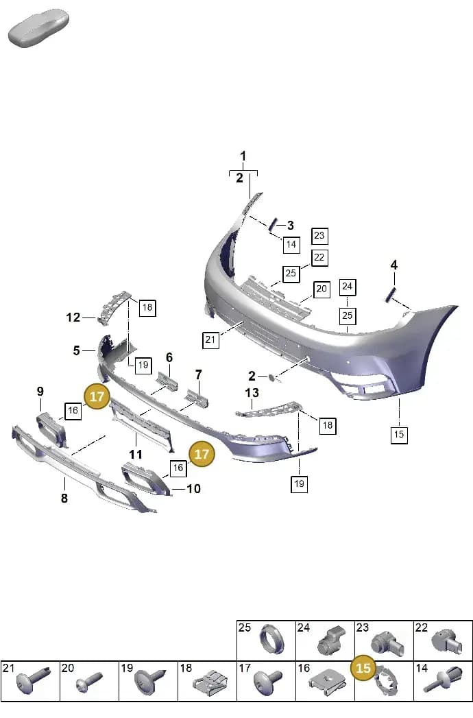 PAF008543 — Porsche 911 (2024-2025) diagram p63802500, position 15+17
