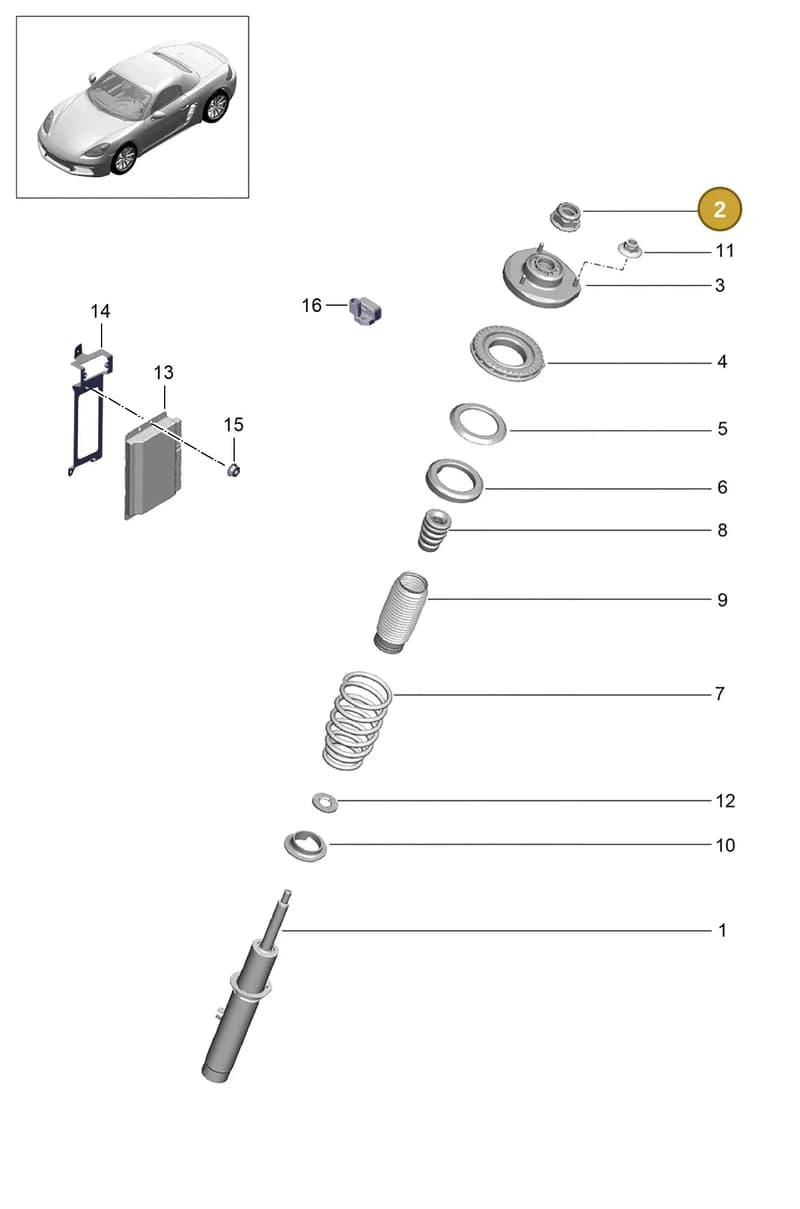 PAF00855000 — Porsche Boxster (2016-2019) diagram p48402000, position 2