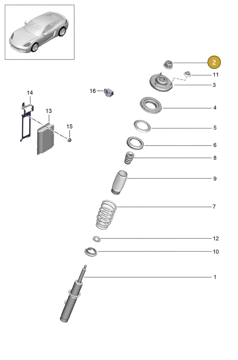PAF00855000 — Porsche Cayman (2016-2019) diagram p50402000, position 2