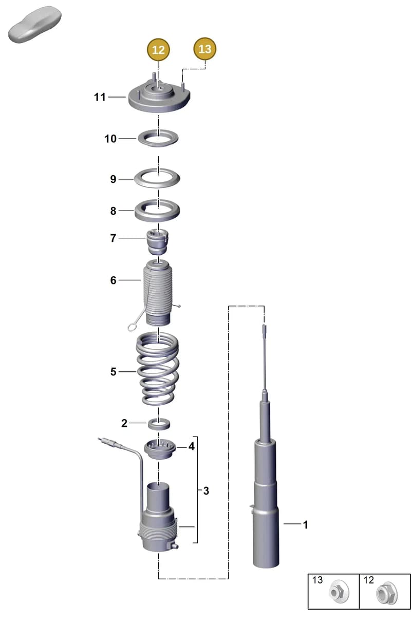 PAF00855000 — Porsche 911 (2024-2025) diagram p63402000, position 12+13