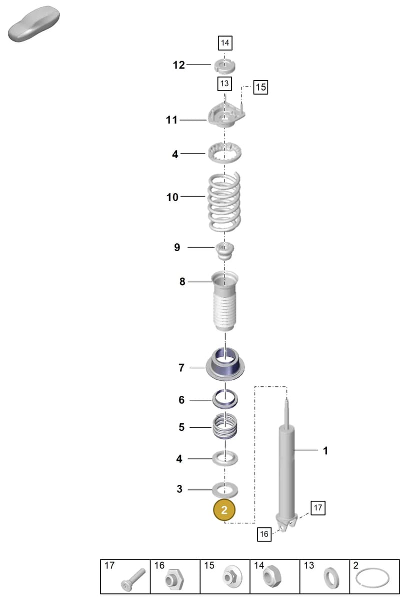 PAF008572 — Porsche 911 (2024-2025) diagram p57502010, position 2
