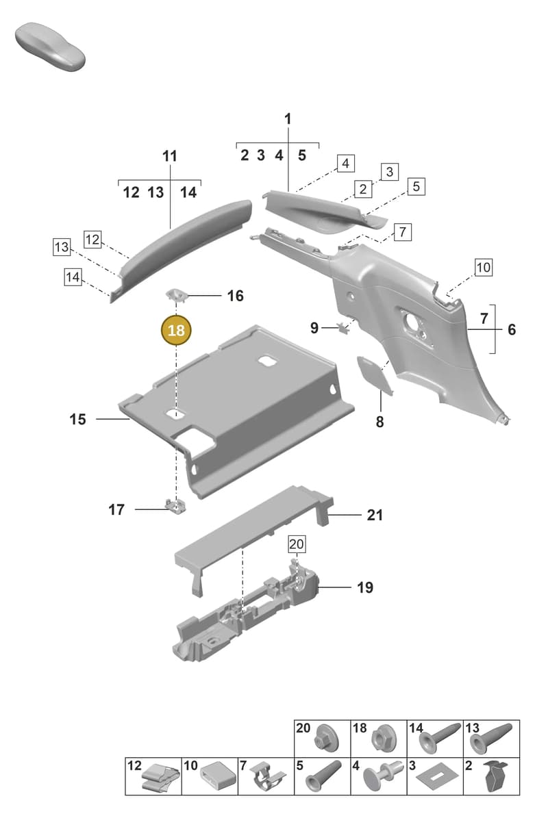 PAF008573 — Porsche 911 (2020-2022) diagram p53807250, position 18