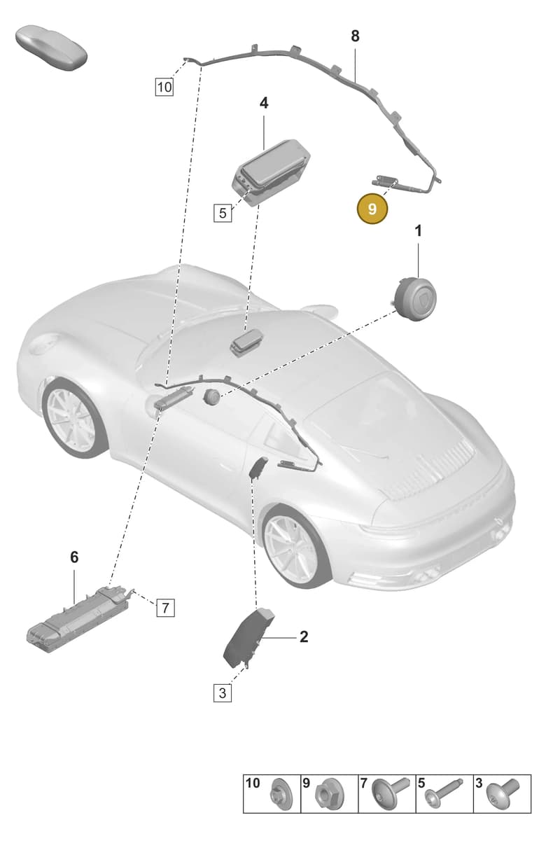 PAF008573 — Porsche 911 (2020-2022) diagram p53812050, position 9