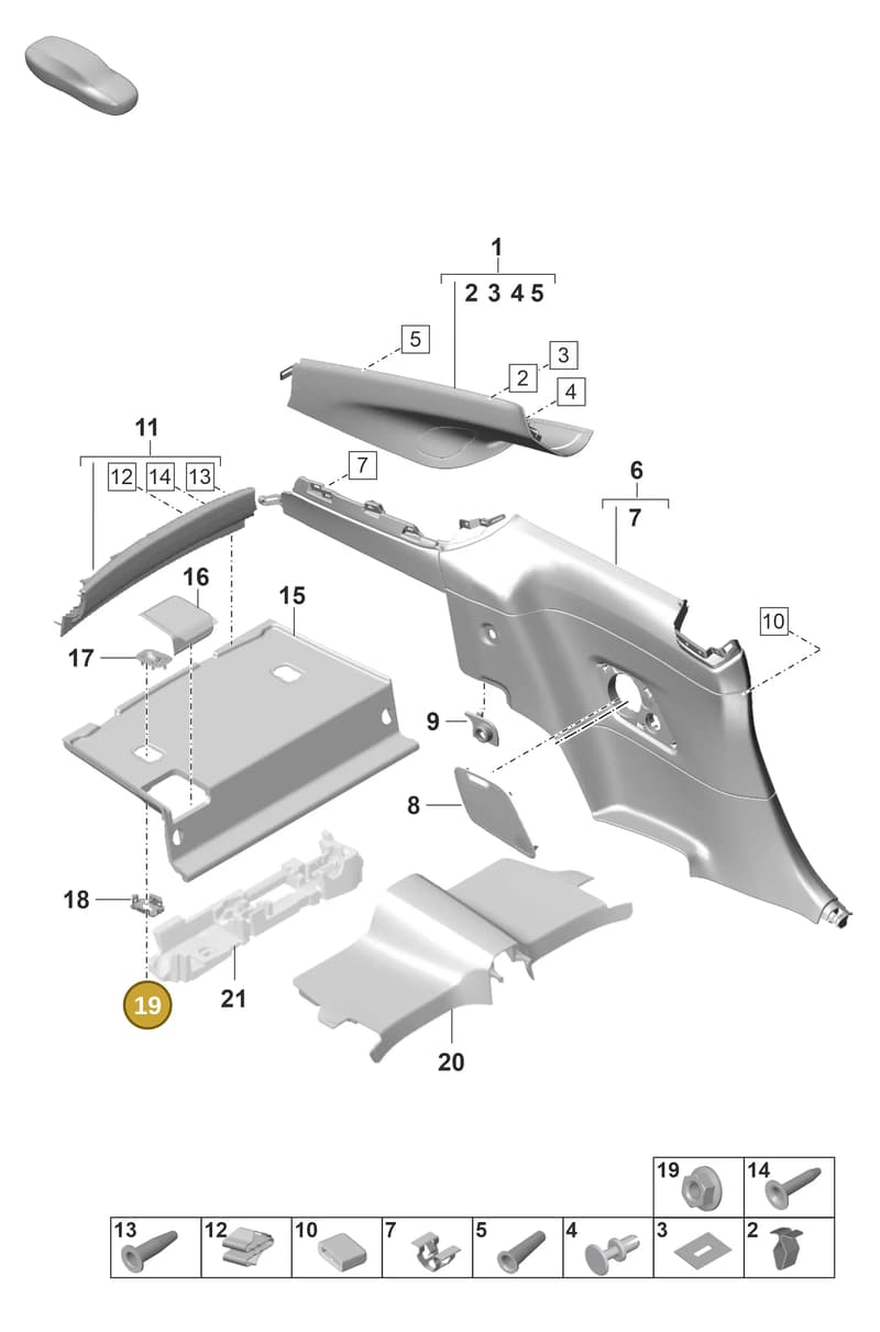 PAF008573 — Porsche 911 (2021-2022) diagram p59807250, position 19