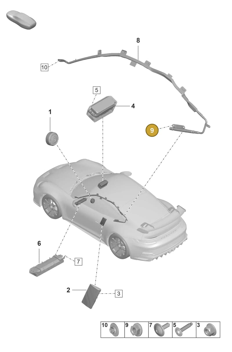 PAF008573 — Porsche 911 (2021-2022) diagram p59812050, position 9