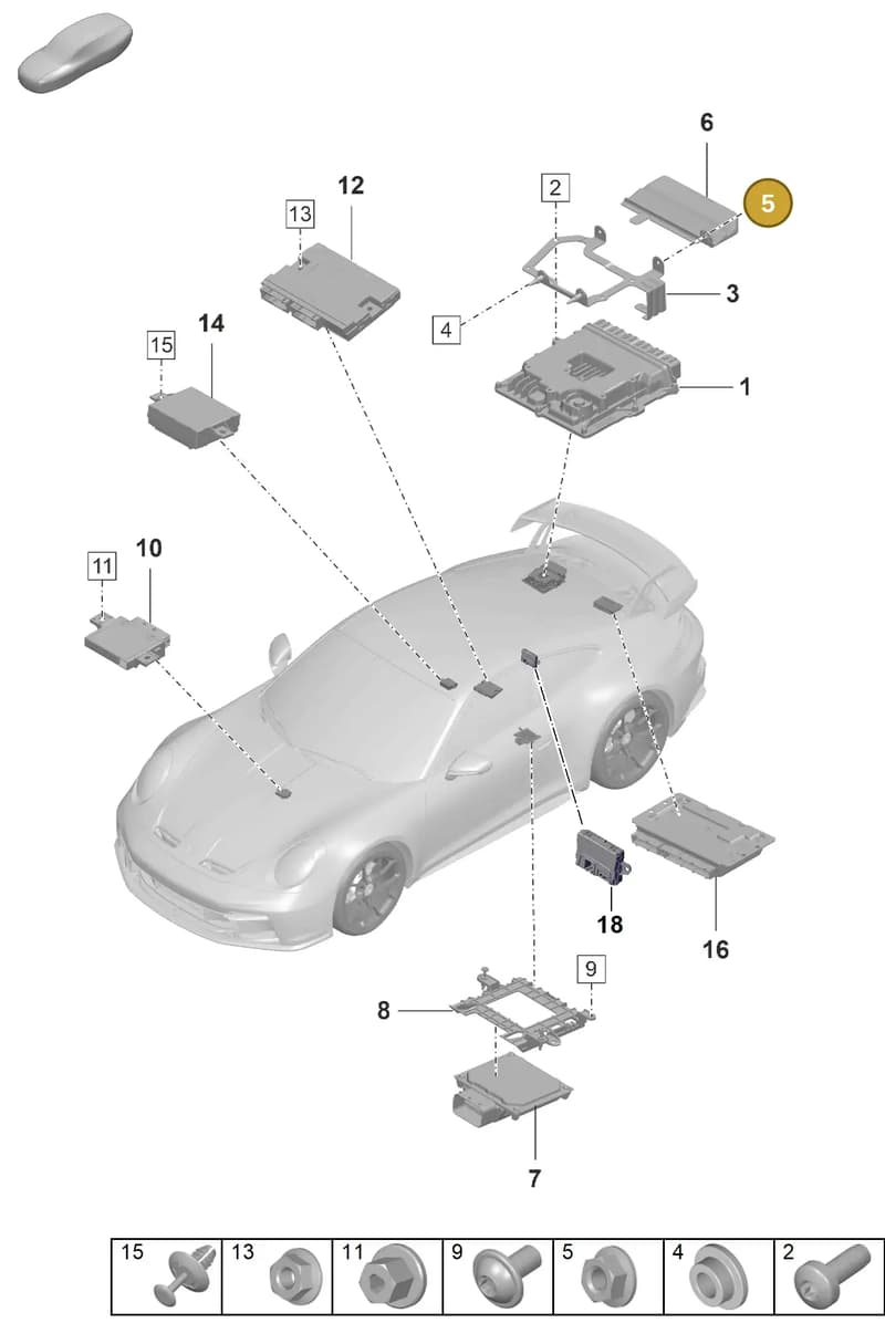 PAF008573 — Porsche 911 (2021-2022) diagram p59901030, position 5