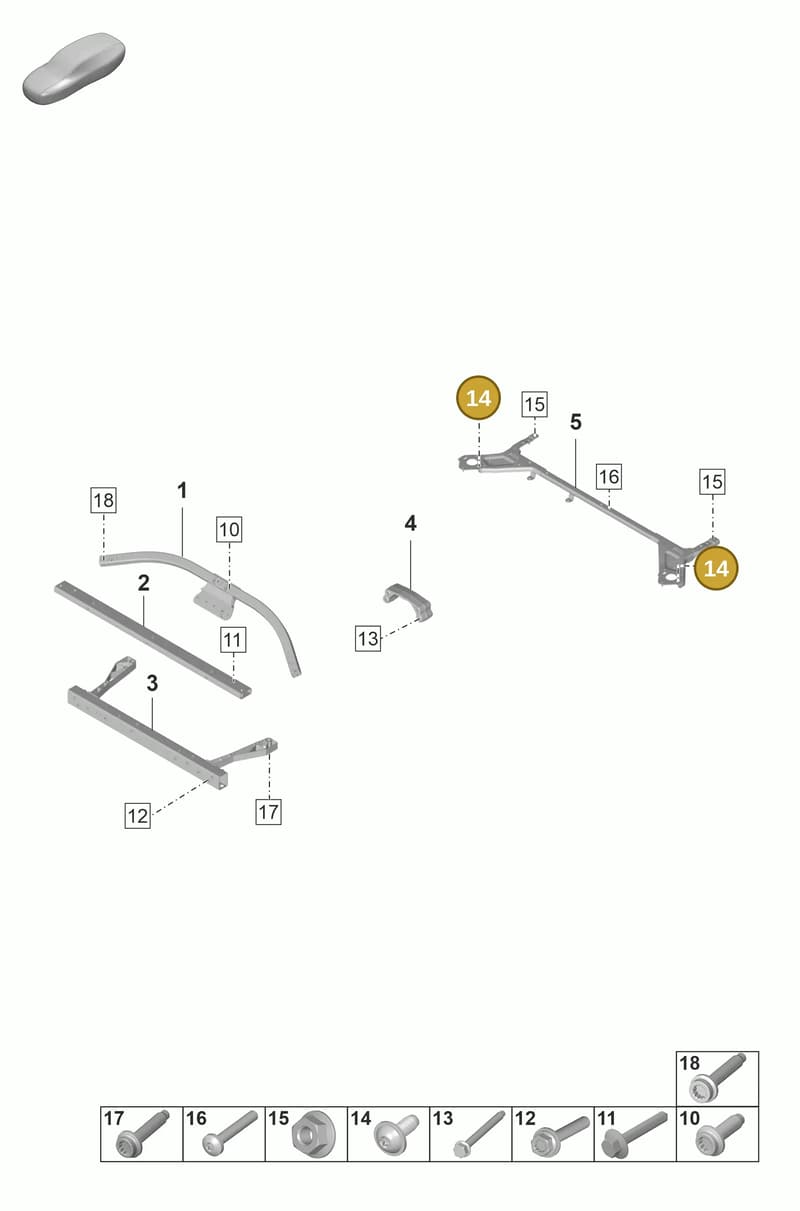 PAF008584 — Porsche Taycan Sport Turismo (2019-2024) diagram p56801700, position 14