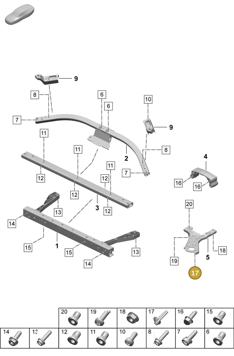 PAF008584 — Porsche Taycan Sport Turismo (2023-2025) diagram p64801150, position 17