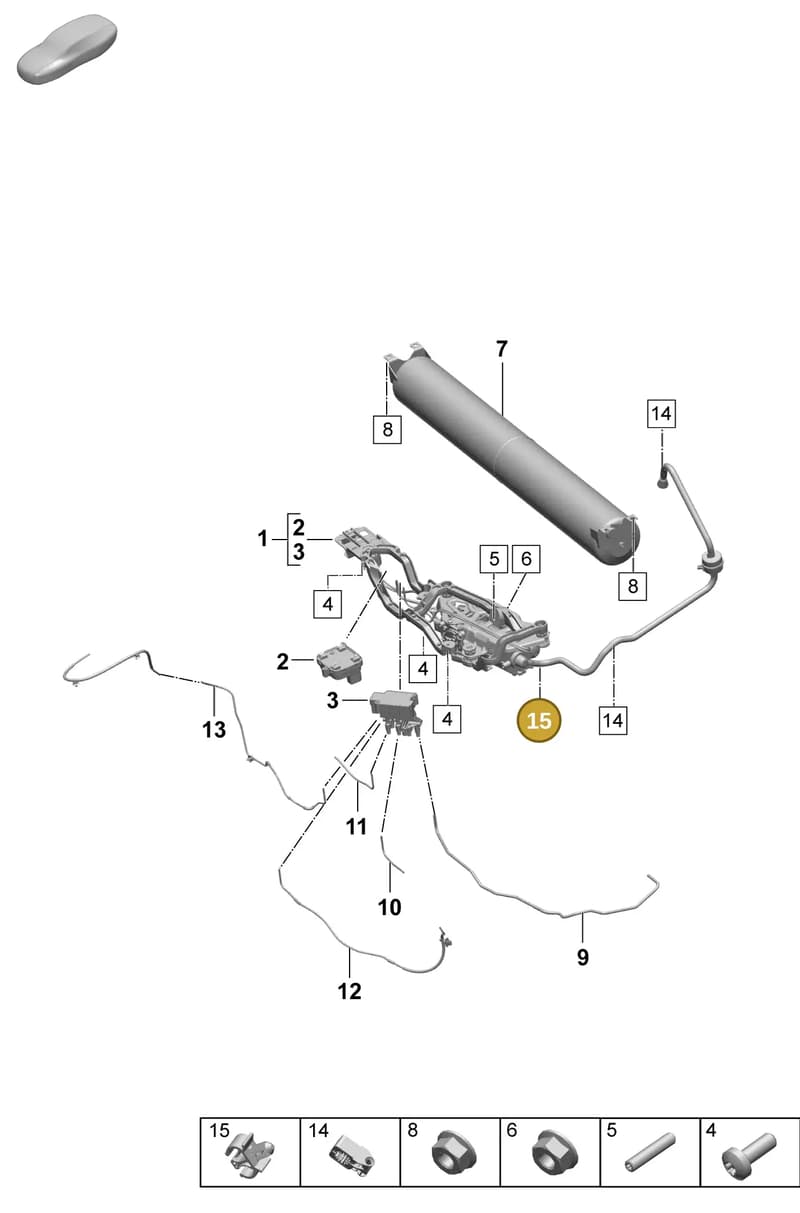 PAF008611 — Porsche Taycan Sport Turismo (2023-2025) diagram p64504000, position 15