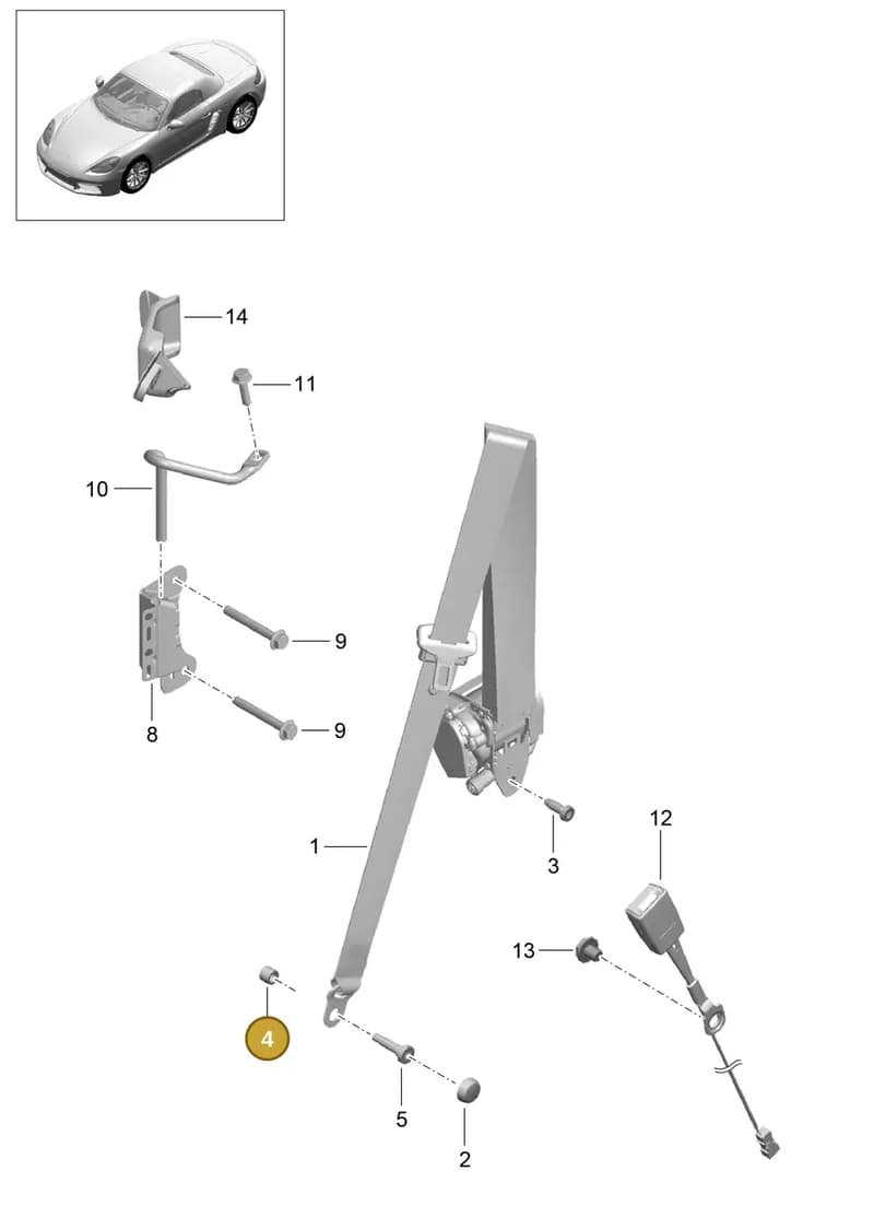 PAF008626 — Porsche Boxster (2016-2019) diagram p48812000, position 4