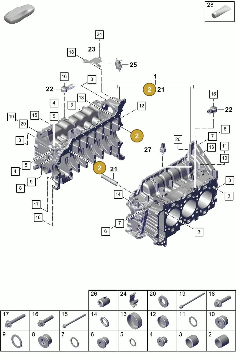PAF008668 — Porsche Boxster Spyder (2019-2020) diagram p55101105, position 2