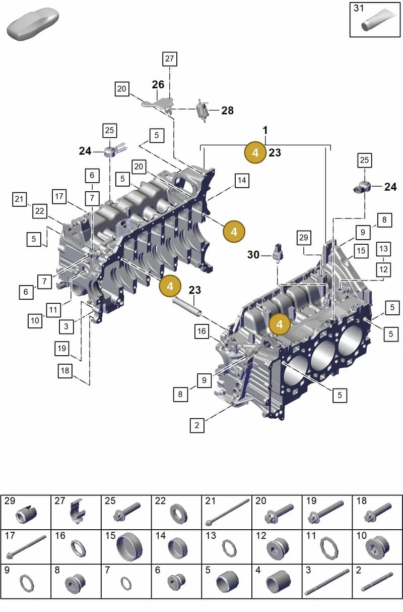 PAF008668 — Porsche 911 (2021-2022) diagram p59101100, position 4