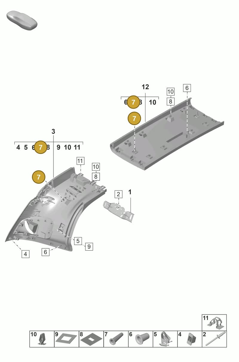 PAF008713 — Porsche 911 (2024-2025) diagram p53807220, position 7