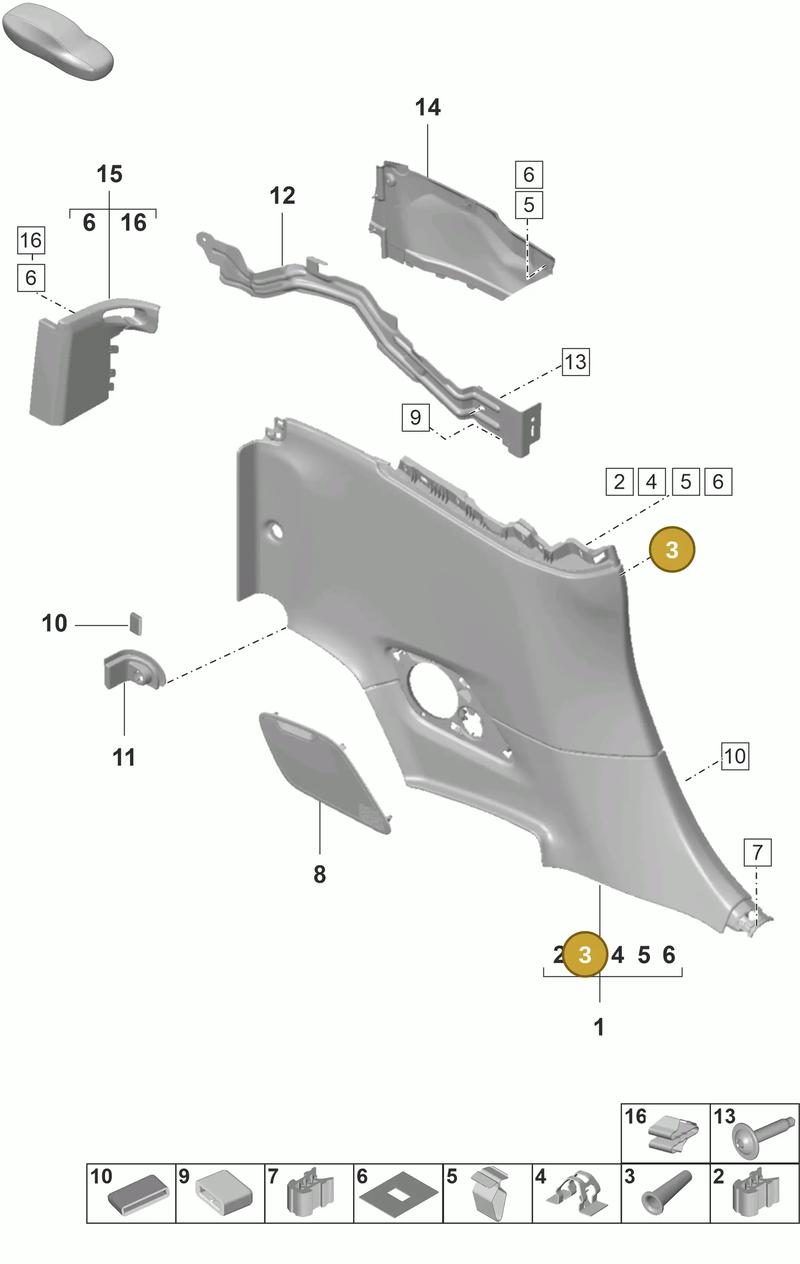 PAF008713 — Porsche 911 (2024-2025) diagram p53807320, position 3