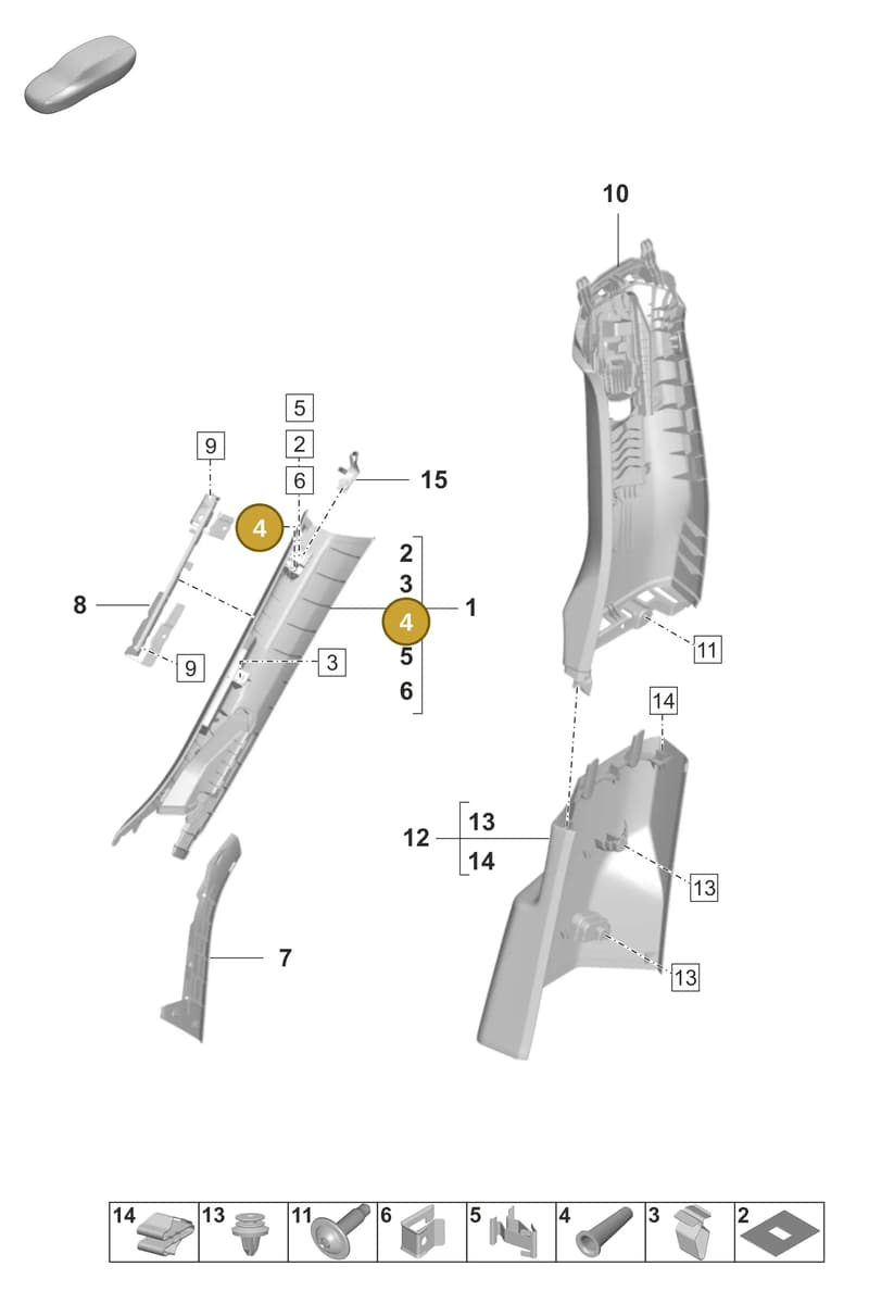 PAF008713 — Porsche Taycan Sport Turismo (2023-2025) diagram p56807200, position 4