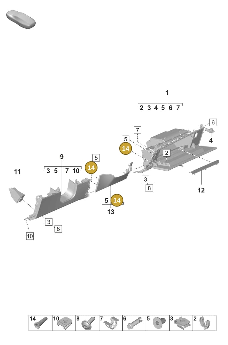 PAF008713A — Porsche Taycan Sport Turismo (2023-2025) diagram p56809080, position 14
